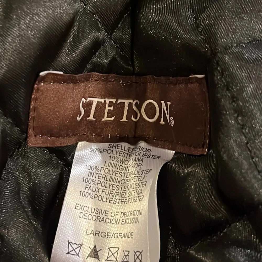 Stetson Winter Trapper Earflap Hat Cap plaid check grey Hunting Mens Size Large